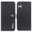KHAZNEH For Sony Xperia 5 V Cowhide Texture Shockproof Case PU Leather Stand Wallet Phone Cover - Black - 1