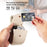 For iPhone 15 Shockproof Case PU Card Holder Kickstand TPU Phone Cover with Shoulder Strap - Beige - 4