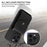 For iPhone 15 Shockproof Case PU Card Holder Kickstand TPU Phone Cover with Shoulder Strap - Beige - 7