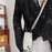 For iPhone 15 Litchi Texture PU+TPU Phone Case Rhomboid Stitching Card Holder Phone Shell with Shoulder Strap - Light Khaki - 3