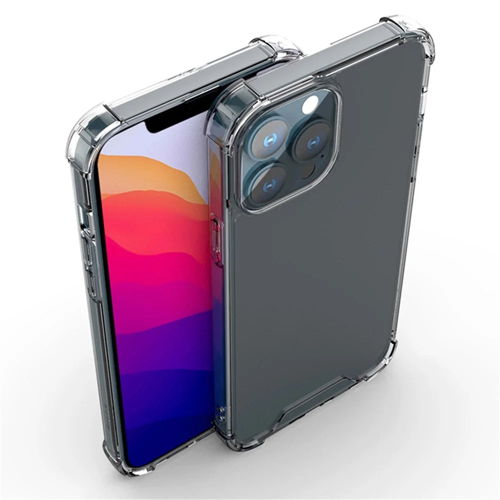 For iPhone 15 Pro Max Shockproof Corners TPU + Acrylic Phone Cover HD Clear Cell Phone Case - 2