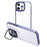 Transparent TPU Phone Case for iPhone 15 Pro Electroplating Mobile Back Cover with Lens Frame Kickstand - Blue - 1