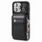 For iPhone 15 Plus Drop-proof PU Leather+TPU Phone Case RFID Blocking Wallet Cover with Wrist Strap - Black - 2