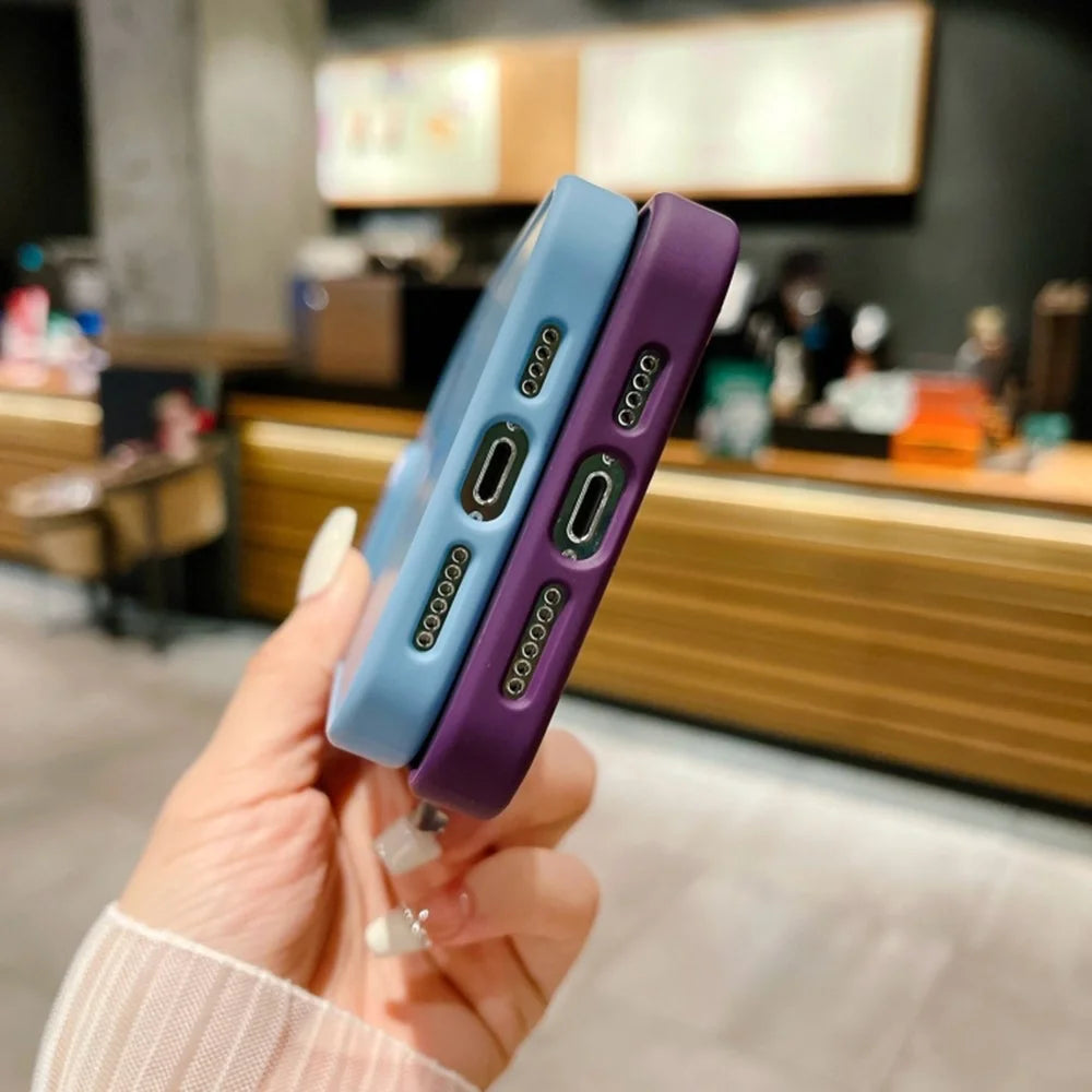 TPU+Acrylic Phone Case for iPhone 15 Skin-Touch Matte Magnetic Cover Compatible with MagSafe - Blackish Green - 6