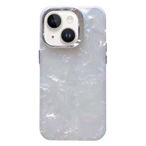 For iPhone 15 Electroplating Camera Frame TPU+PC Phone Cover Shell Pattern Shockproof Case - 1