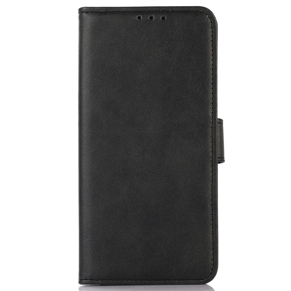 For Sony Xperia 5 V Cowhide Texture Phone Case Flip Leather Wallet Stand Anti-fall Cover - Black - 6