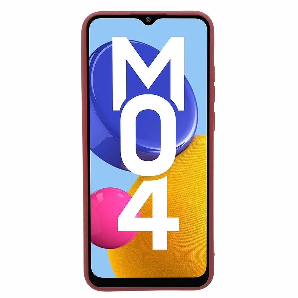 For Samsung Galaxy M04 4G / F04 4G  / A04e 4G TPU Phone Case Double-Sided Matte Phone Cover - Wine Red - 2