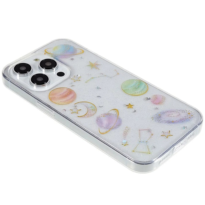 For iPhone 15 Pro Max TPU Phone Case Epoxy Design Star Planet Pattern Soft Phone Cover Shell - White - 2