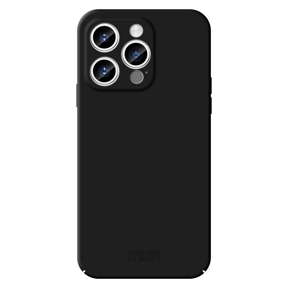 MOFI JK Qin Series Acrylic+TPU Matte Phone Case for iPhone 15 Pro Skin-Touch Shockproof Cover - Black - 1