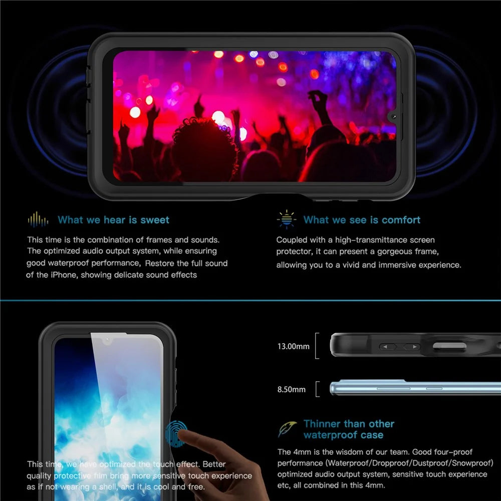 REDPEPPER For Samsung Galaxy A24 4G (162.1 x 77.6 x 8.3mm) IP68 Waterproof Phone Case Clear Back Diving Cover [Support Fingerprint Unlock] - 2