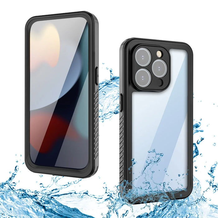 FS Series For iPhone 15 Pro IP68 Waterproof Drop-proof Phone Case Clear Back Diving Swimming Cover - 1
