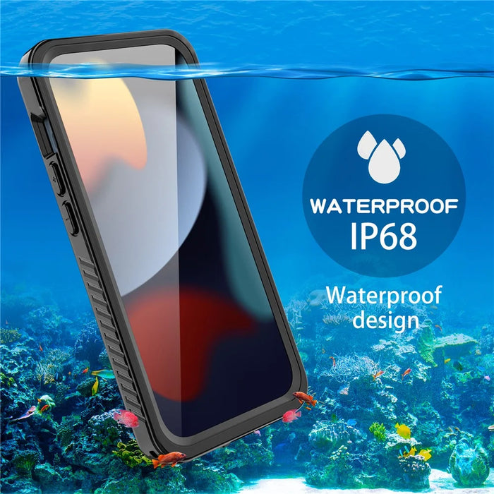 FS Series For iPhone 15 Pro IP68 Waterproof Drop-proof Phone Case Clear Back Diving Swimming Cover - 3