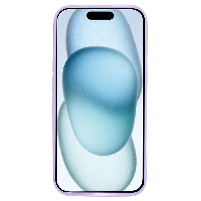 For iPhone 15 Shockproof Mobile Phone Protective Cover 3D Love Heart Soft TPU Back Case - Purple - 2