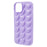For iPhone 15 Shockproof Mobile Phone Protective Cover 3D Love Heart Soft TPU Back Case - Purple - 3