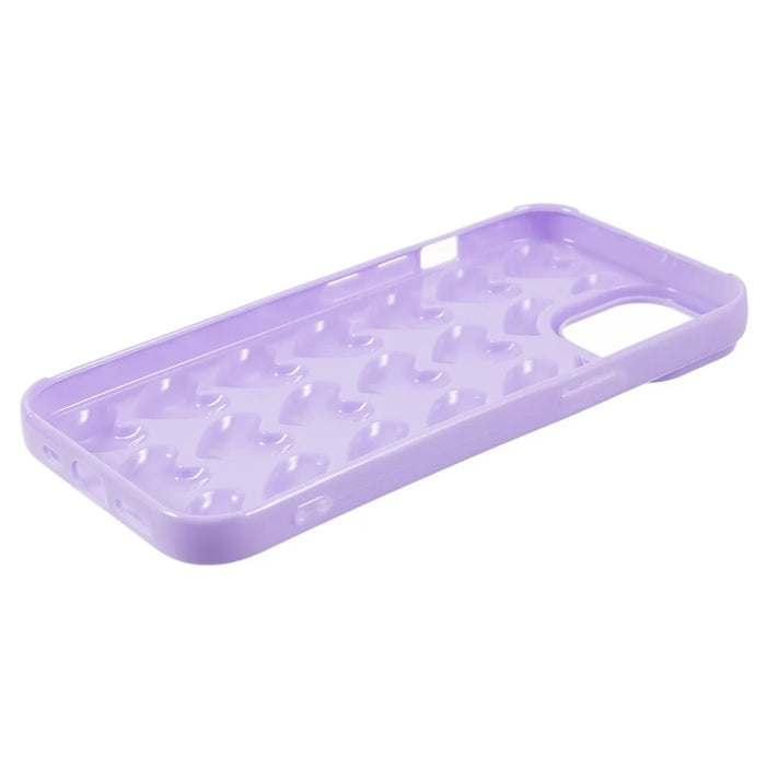 For iPhone 15 Shockproof Mobile Phone Protective Cover 3D Love Heart Soft TPU Back Case - Purple - 5