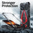 LUPHIE Shockproof Drop-proof Metal+TPU Case for iPhone 15 Pro Max Sports Car Design Cover with Screen Protector - Black  /  Red - 4