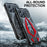 LUPHIE Shockproof Drop-proof Metal+TPU Case for iPhone 15 Pro Max Sports Car Design Cover with Screen Protector - Black  /  Red - 7