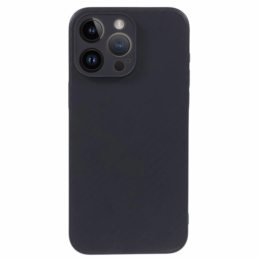 Protective Phone Case for iPhone 15 Pro Max , Carbon Fiber Texture Flexible TPU Back Cover - 1