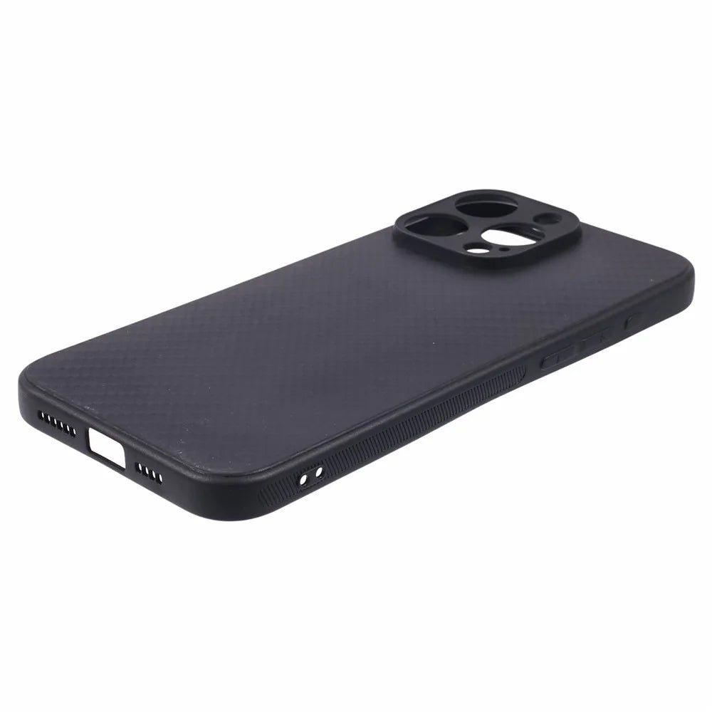 Protective Phone Case for iPhone 15 Pro Max , Carbon Fiber Texture Flexible TPU Back Cover - 4
