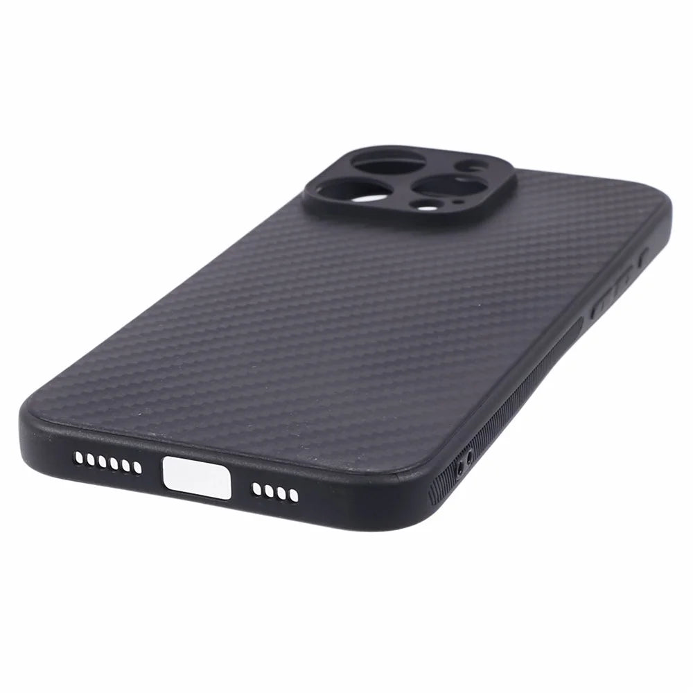 Protective Phone Case for iPhone 15 Pro Max , Carbon Fiber Texture Flexible TPU Back Cover - 6