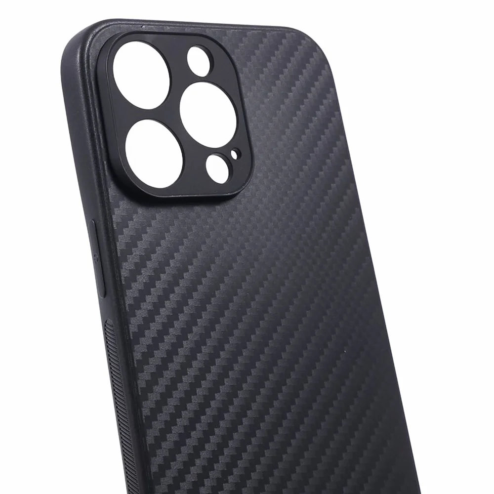 Protective Phone Case for iPhone 15 Pro Max , Carbon Fiber Texture Flexible TPU Back Cover - 7