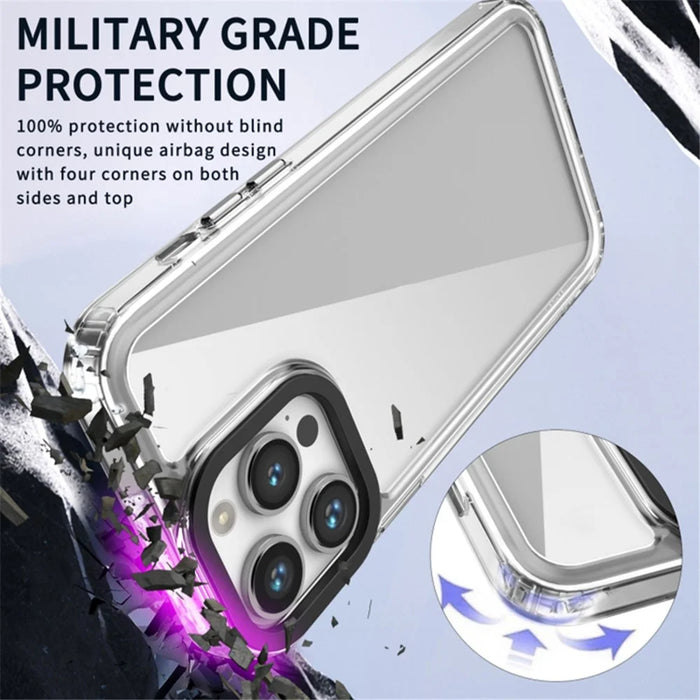 For iPhone 15 Soft TPU + Hard PC Clear Anti-scratch Phone Case Mobile Phone Cover - Transparent - 6