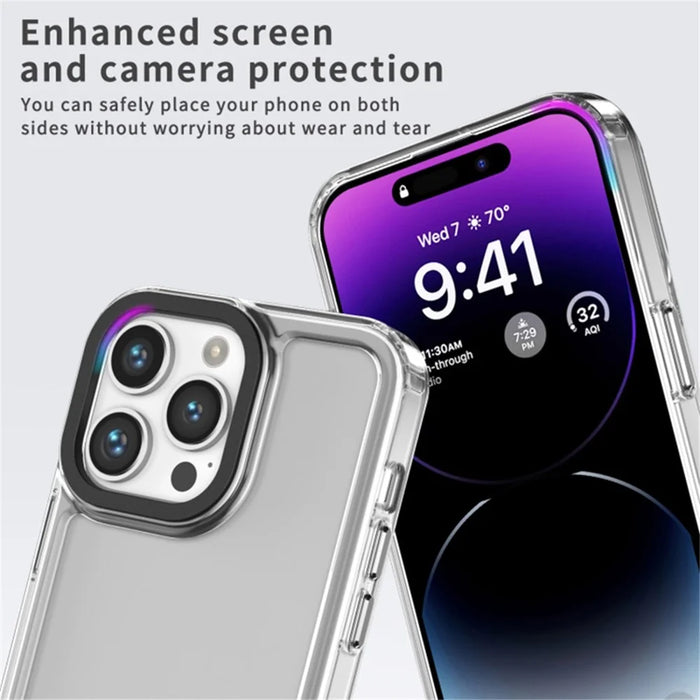 For iPhone 15 Pro Max Anti-scratch Phone Case Soft TPU + Hard PC Clear Mobile Phone Cover - Transparent - 3