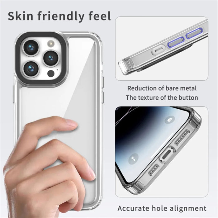 For iPhone 15 Pro Max Anti-scratch Phone Case Soft TPU + Hard PC Clear Mobile Phone Cover - Transparent - 5