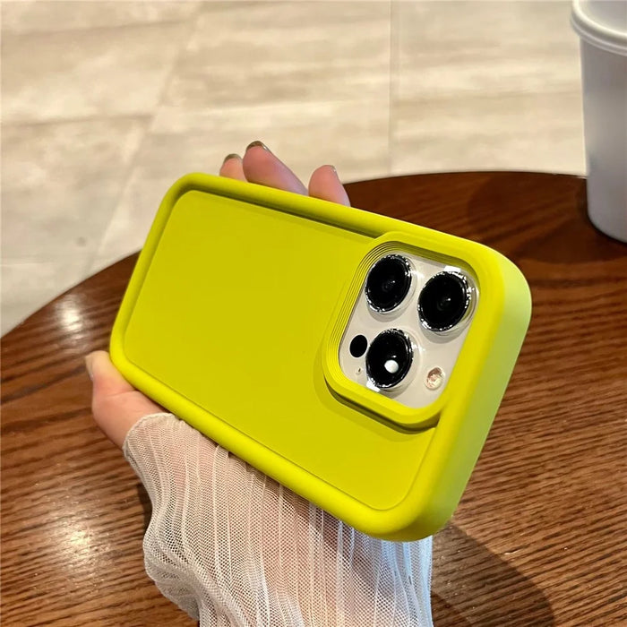 For iPhone 15 Anti-Drop Silicone Mobile Phone Case Shockproof Cell Phone Cover - Warm Yellow - 1