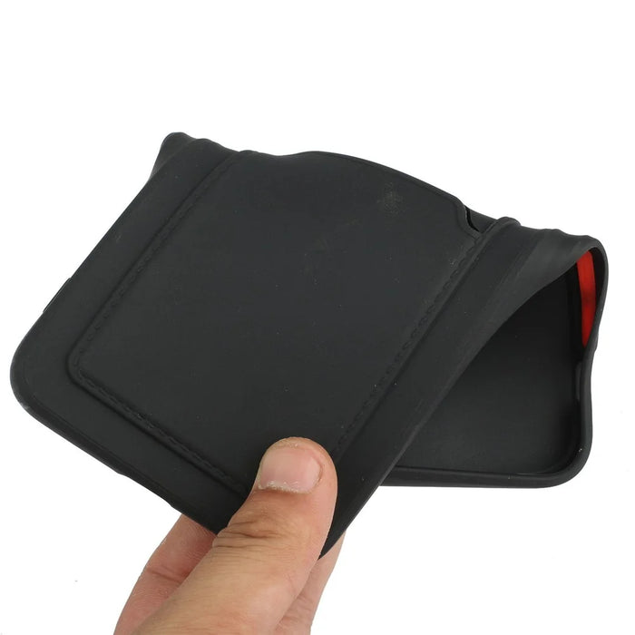 For iPhone 15 Plus Soft TPU Phone Case Drop-proof Back Cover with Card Slot - Black - 4