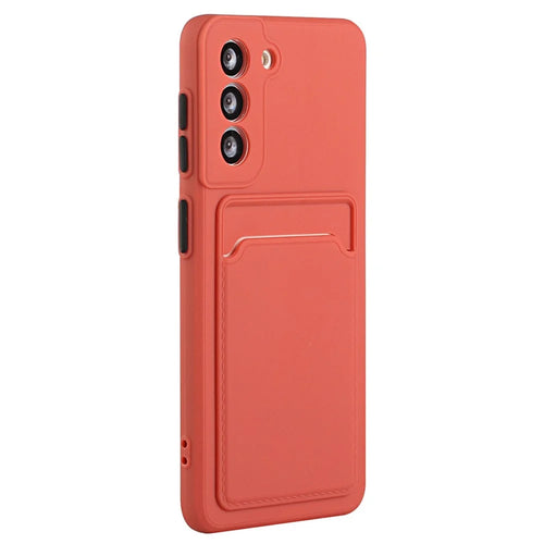 For Samsung Galaxy S23 FE Drop-proof Card Holder Back Cover Soft TPU Phone Case - Rose - 1