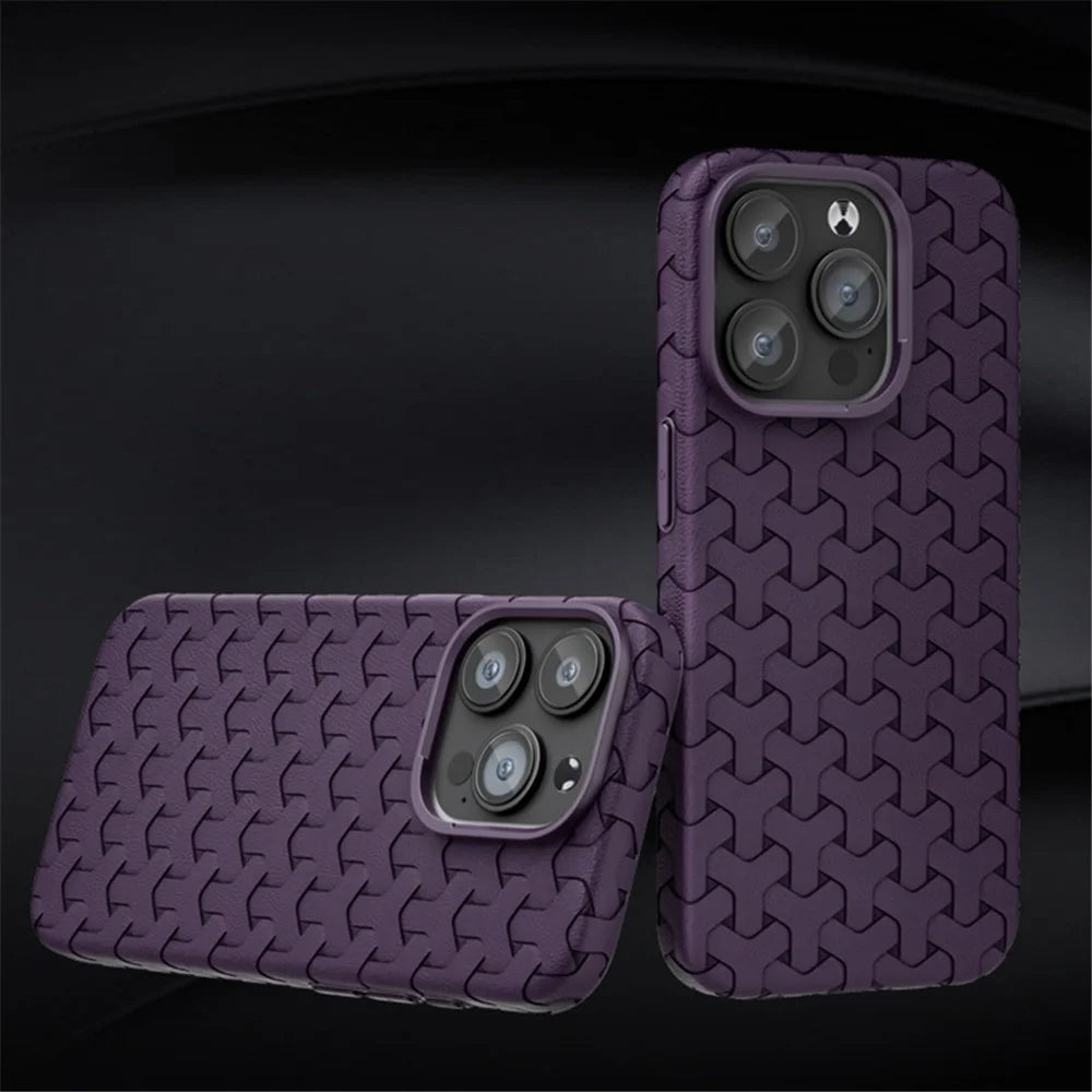 For iPhone 15 Pro Slim-Fit Shell Flexible TPU Back Case Mobile Phone Cover with Textured Surface - Dark Purple - 2