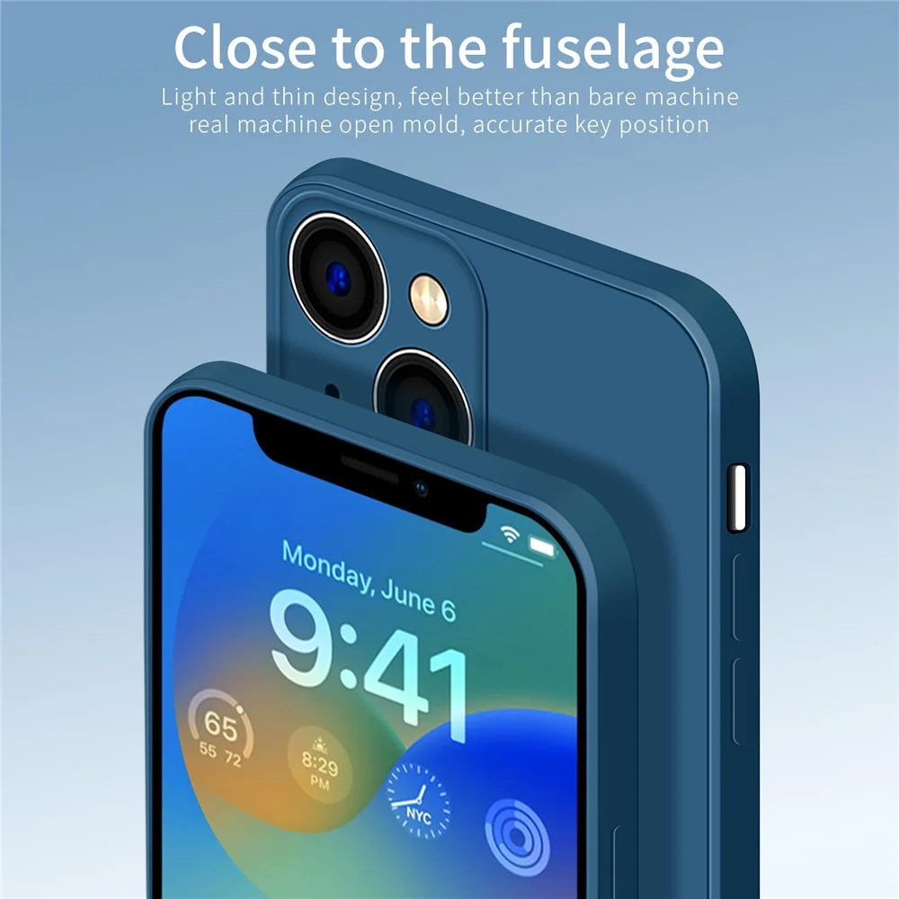 PINWUYO For iPhone 15 Precise Cutouts Anti-Scratch Phone Case Flexible TPU Cover - Dark Blue - 5