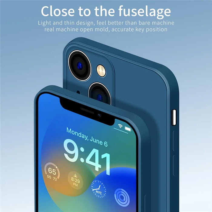 PINWUYO For iPhone 15 Precise Cutouts Anti-Scratch Phone Case Flexible TPU Cover - Dark Blue - 5