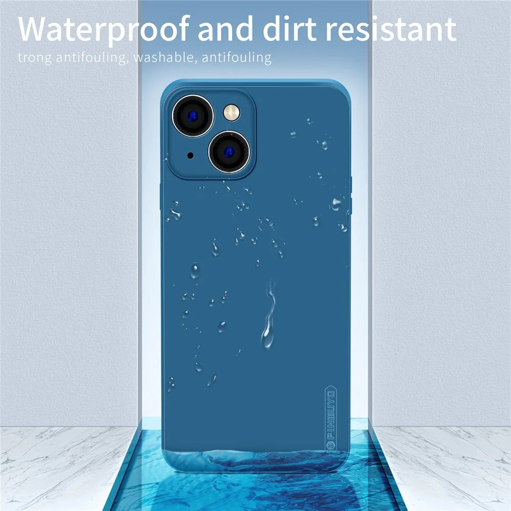 PINWUYO For iPhone 15 Precise Cutouts Anti-Scratch Phone Case Flexible TPU Cover - Dark Blue - 7