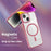 Compatible with MagSafe Phone Case for iPhone 14 , Transparent PC + TPU Magnetic Phone Cover - Pink - 7