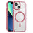 Magnetic Case Compatible with MagSafe for iPhone 14 / 13 , Transparent PC + TPU Phone Back Cover - Pink - 1