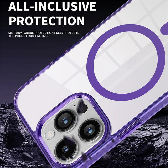 Magnetic Case for iPhone 13 Pro Max , PC + TPU Transparent Phone Cover Compatible with MagSafe - Transparent - 5