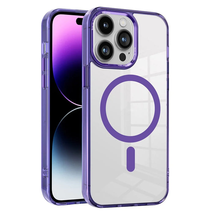 Compatible with MagSafe Phone Case for iPhone 14 Pro Max , PC + TPU Crystal Clear Phone Cover  - Purple - 1