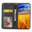 For iPhone 15 PU Leather Phone Case Imprinted Rhombus Pattern Wallet Stand Shockproof Cover - Black - 2