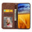 For iPhone 15 Pro Max Fall Proof PU Leather Phone Case Imprinted Rhombus Pattern Stand Wallet Cover - Brown - 2
