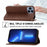 For iPhone 15 Pro Max Fall Proof PU Leather Phone Case Imprinted Rhombus Pattern Stand Wallet Cover - Brown - 4