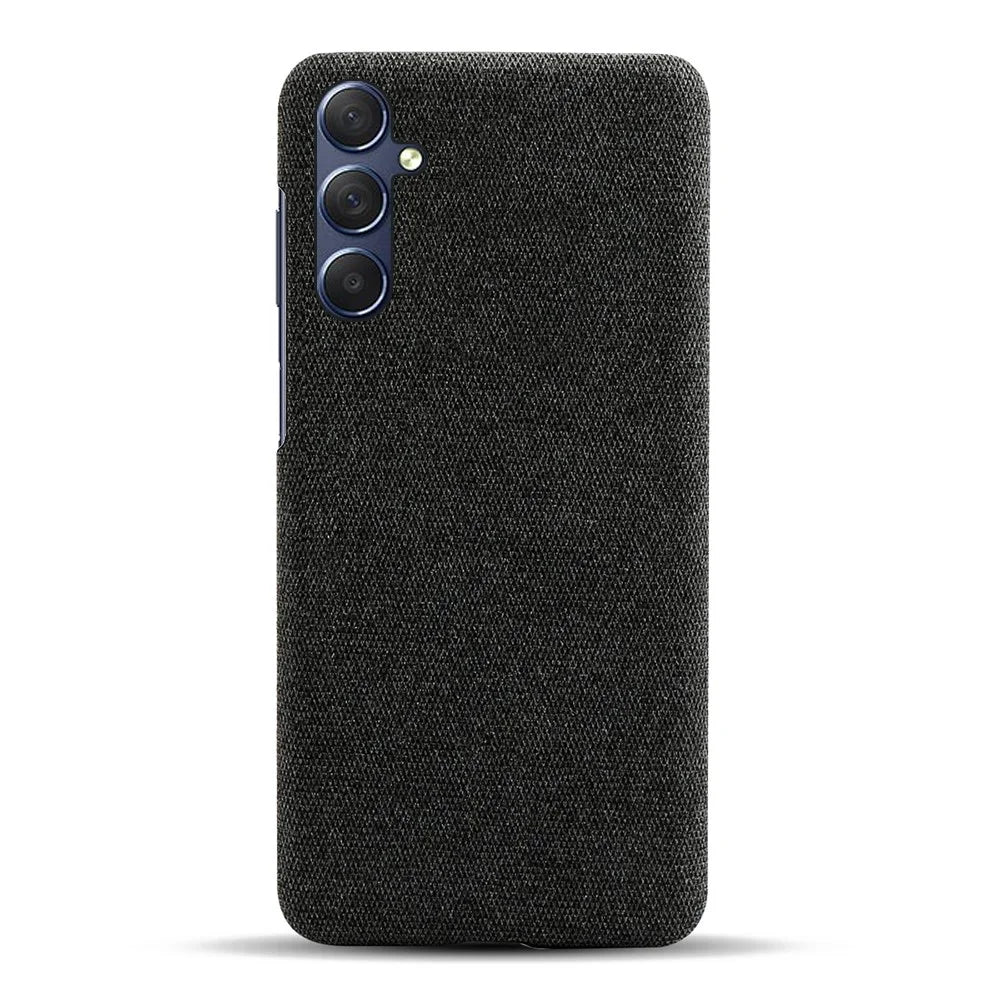 For Samsung Galaxy M34 5G / F34 5G Shockproof Cloth Coated PC Phone Case Anti-scratch Cell Phone Cover - Black - 3