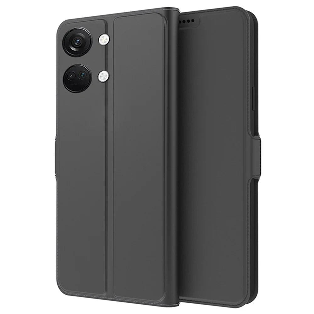 For OnePlus Nord 3 5G / Ace 2V Card Slot PU Leather Phone Case Stand Phone Cover Shell - Black - 1