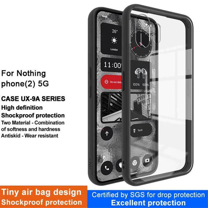 IMAK UX-9A Series for Nothing Phone (2) Shockproof Phone Case PC Back TPU Frame Clear Phone Cover - 2