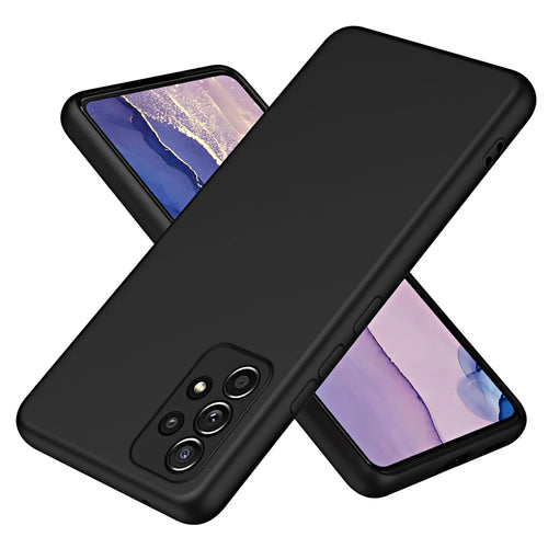 Rubberized 2.2mm TPU Phone Case for Samsung Galaxy A52 4G / 5G / A52s 5G , Fiber Lining Shock-Absorbing Cover - Black - 1