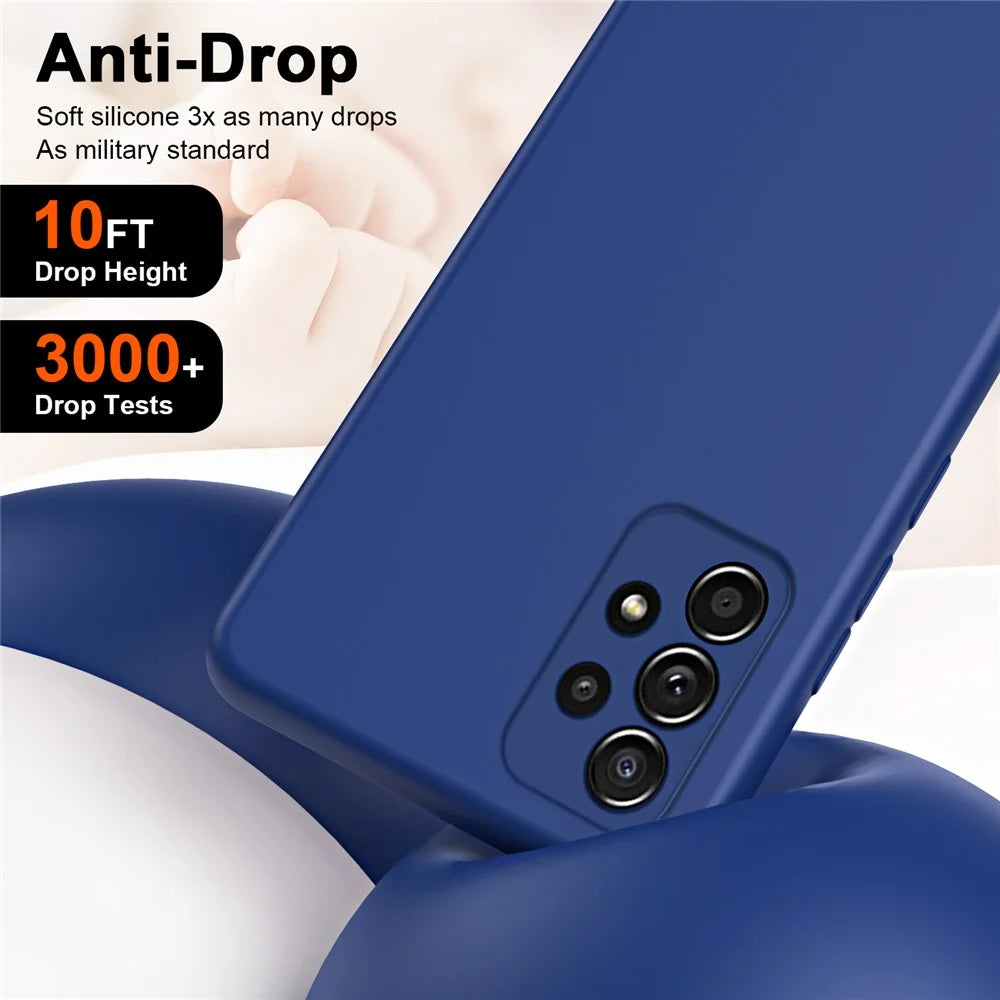 Rubberized 2.2mm TPU Phone Case for Samsung Galaxy A52 4G / 5G / A52s 5G , Fiber Lining Shock-Absorbing Cover - Black - 3