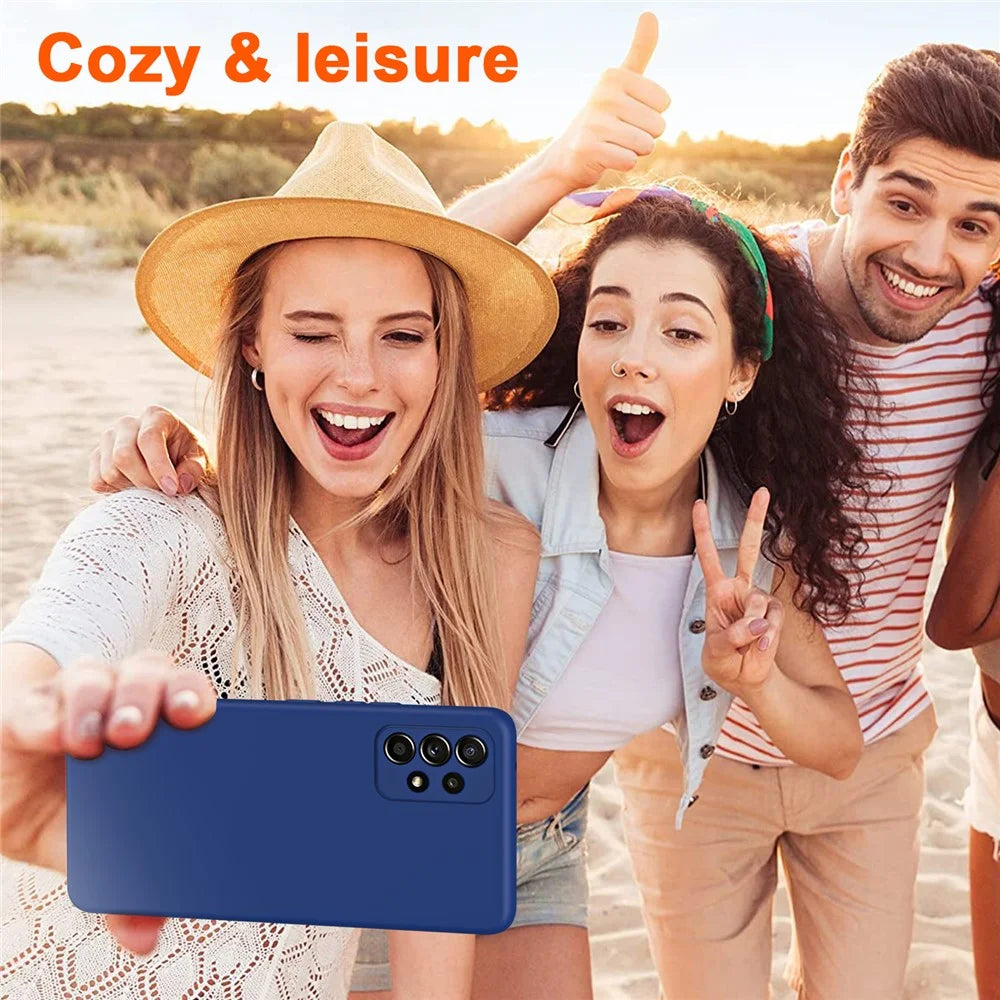 Rubberized 2.2mm TPU Phone Case for Samsung Galaxy A52 4G / 5G / A52s 5G , Fiber Lining Shock-Absorbing Cover - Black - 7