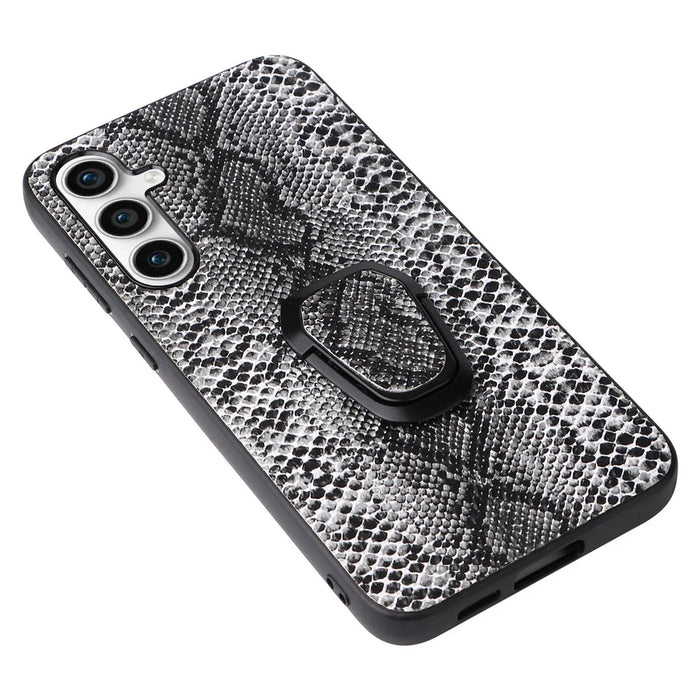 For Samsung Galaxy S23 FE PU Leather+TPU+PC Phone Cover Kickstand Cell Phone Back Case - Snake Texture - 2