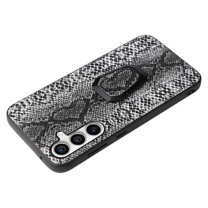 For Samsung Galaxy S23 FE PU Leather+TPU+PC Phone Cover Kickstand Cell Phone Back Case - Snake Texture - 3